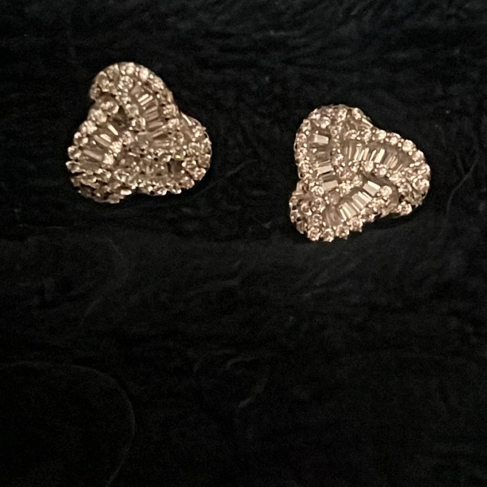 STERLING SILVER 925 BAGUETTE CRYSTAL EARRINGS-Brand New